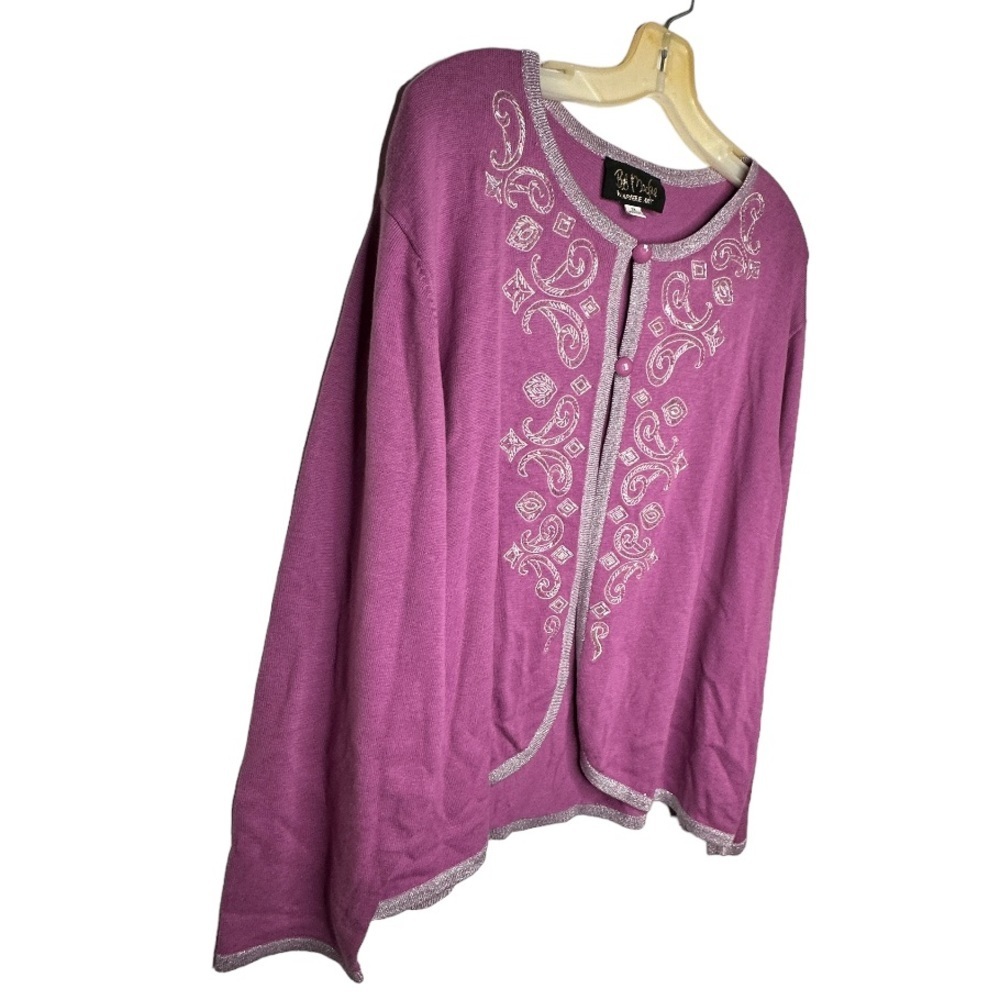 Bob Mackie Wearable Art Cardigan Sweater - image 3